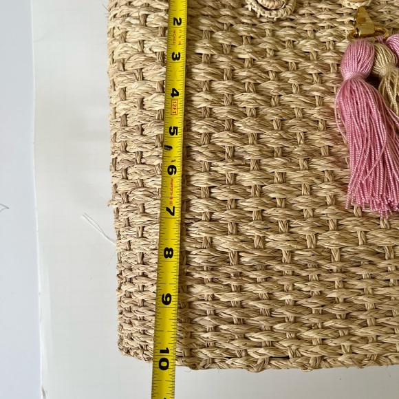 Elegant Large Summer Handwoven Bag - Bohemian Iraca Palm Straw Top Handle Bag - Picture 8 of 9